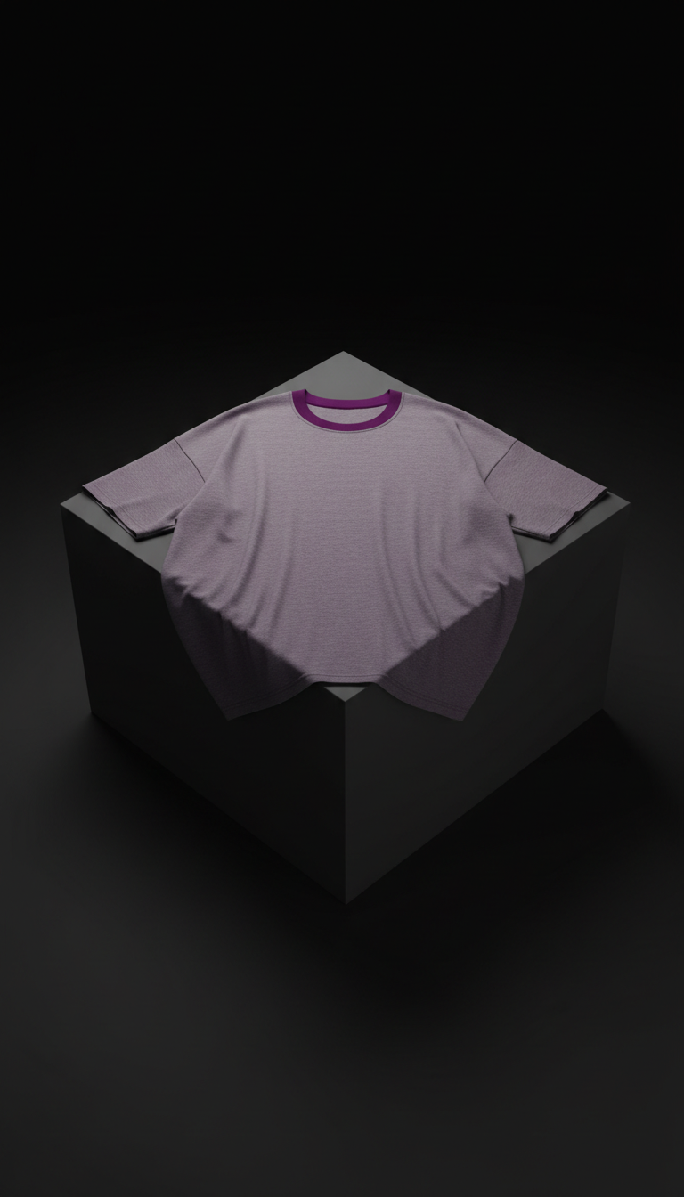 Steel Lilac Accent Oversized Tee